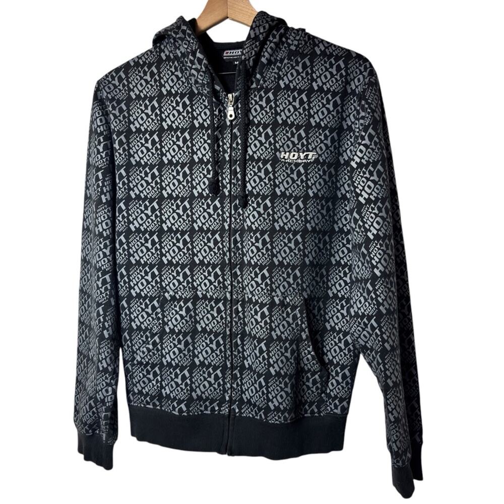 HOYT GENUINE HOYT APPAREL GREY BLACK ZIP UP JACKET SIZE MEDIUM